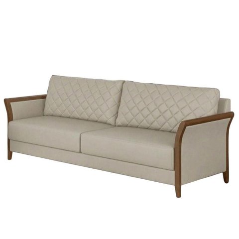Sofa 2 Lugares Ambar 165 cm Braços Pes em Madeira Courino Tcs 725 Moll