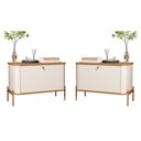 Ver imagem 1 de Conjunto Mesa de Cabeceira Albania Off White Nature Bronze