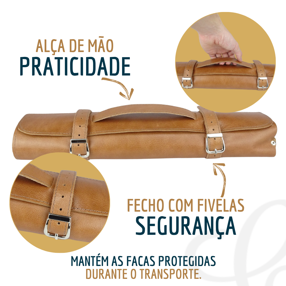 Estojo para Facas em Couro Profissional - 4