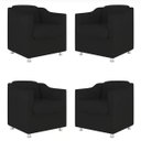 Ver imagem 1 de Kit 4 Poltronas Decorativa Bia Suede Preto - Twdecora