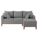 Ver imagem 1 de Sofá 3 Lugares Beny com Chaise Direito Linho Cinza