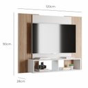 Ver imagem 3 de Painel para Tv até 42 Polegadas com Nichos Gaia - Branco / Cinamomo