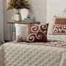 Almofada com Enchimento Decorativa Turin Premium Jacquard Estampado Arabesco Coral - 2