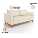 Ver imagem 6 de Sofá 03 Lugares Juliette Corino Bege Base Madeira Castanho