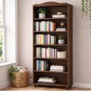 Ver imagem 5 de Kit 3 Estantes de Livros 85CMX190CM 100% Madeira Maciça 5 Prateleiras Rubi Marrom