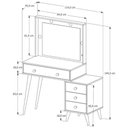 Ver imagem 3 de Penteadeira Camarim com Mesa de Cabeceira Espelho Led 4 Gavetas Pés em Madeira Branco