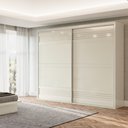Ver imagem 2 de Guarda Roupa Casal 267cm 2 Portas de Correr 100% MDF TW603 Off White - Dalla Costa