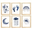 Ver imagem 1 de Kit Quadro Estrela Lua Decorativo Quarto Criança Enxoval Bebê