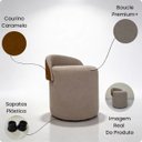 Ver imagem 5 de Puff Belli Orgânico em Bouclé Premium Bege e Encosto Corino Caramelo