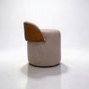 Ver imagem 4 de Puff Belli Orgânico em Bouclé Premium Bege e Encosto Corino Caramelo