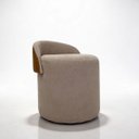 Ver imagem 3 de Puff Belli Orgânico em Bouclé Premium Bege e Encosto Corino Caramelo