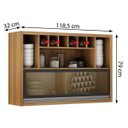 Ver imagem 4 de Armario Aereo 1 Porta De Vidro 3 Nichos Jade 