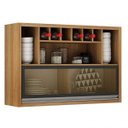 Ver imagem 3 de Armario Aereo 1 Porta De Vidro 3 Nichos Jade 