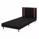 Ver imagem 1 de Base Box com Cabeceira Cama Solteiro Quarto 188x88x24 Cor Preto Cal Móveis