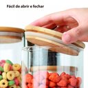 Ver imagem 6 de Kit 6 Potes Borossilicato Hermético Tampa Bambu 1800ml Class