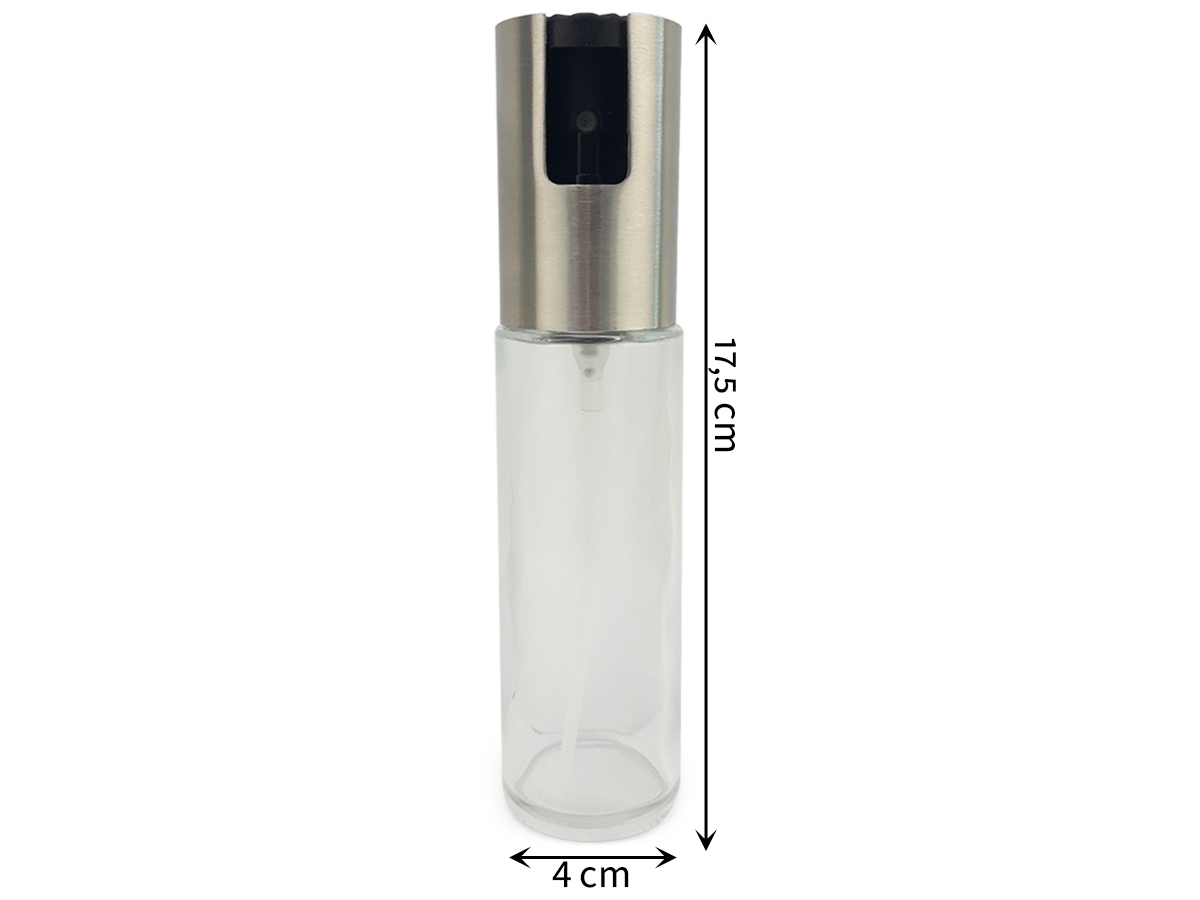 kit 4 Spray Pulverizador Borrifador Dosador Para Azeite Vinagre Frasco De Vidro Acabamento Aço Inoxi - 2