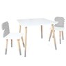 Kit Mesa e 2 Cadeiras de Madeira Infantil Dinossauro - Cinza - 1