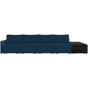 Ver imagem 5 de Sofá Ilha Modular para Sala 432cm com Puff Dublin K01 Veludo Azul Marinho e Sintético Preto - Lyam