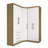 Guarda Roupas Modulado de Canto Diagonal 3 Peças com 5 Portas e 4 Gavetas Paris Luciane Móveis - 3