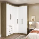 Ver imagem 1 de Guarda Roupas Modulado de Canto Diagonal 3 Peças com 5 Portas e 4 Gavetas Paris Luciane Móveis