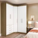 Ver imagem 2 de Guarda Roupas Modulado de Canto Diagonal 3 Peças com 5 Portas e 4 Gavetas Paris Luciane Móveis