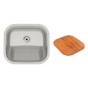 Ver imagem 1 de Tanque Tramontina Hera Compact 19 Litros em Aço Inox Acetinado 40x35 Cm com Tábua de Madeira