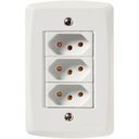 Ver imagem 3 de Conjunto 4x2 com 3 Tomadas 2P+T 20 a 250 V Tramontina LUX2 Branco