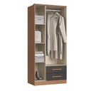 Ver imagem 3 de Guarda Roupa 3 Portas 2 Gavetas Moscou Cedro e Titânio