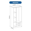 Ver imagem 5 de Guarda Roupa 3 Portas 2 Gavetas Moscou Cedro e Titânio
