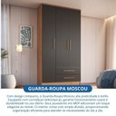 Ver imagem 7 de Guarda Roupa 3 Portas 2 Gavetas Moscou Cedro e Titânio