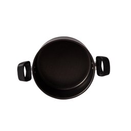 Panela Caçarola para Cozinha Avulsa Teflon C/ Tampa De Vidro Nº 18 Preto - 2