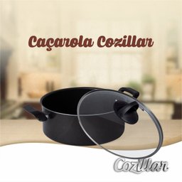 Panela Caçarola para Cozinha Avulsa Teflon C/ Tampa De Vidro Nº 18 Preto - 4