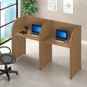 Ver imagem 3 de Mesa Call Center Dupla Com Divisória Para Escritório 180 cm Cor:malaga