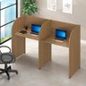 Mesa Call Center Dupla Com Divisória Para Escritório 180 cm Cor:malaga - 3