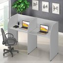 Ver imagem 2 de Mesa Call Center Dupla Com Divisória Para Escritório 180 cm Cor:malaga