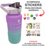 Garrafa de Águá Squeeze Esportiva Motivacional Colorida Canudo Adesivos Stickers 2 Litros Lilás (rox - 8