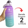 Garrafa de Águá Squeeze Esportiva Motivacional Colorida Canudo Adesivos Stickers 2 Litros Lilás (rox - 2
