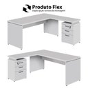 Ver imagem 7 de Mesa para Escritório em L com Gaveteiro F5 Moderno 3 Gavetas 170cm Cinza F5 Office