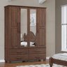 Guarda Roupa 4p 4g Espelho Madeira Maciça 168 Cm 2252 Cafe Milani Store - 1