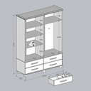 Ver imagem 6 de Guarda Roupa 4p 4g Espelho Madeira Maciça 168 Cm 2252 Cafe Milani Store
