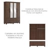 Guarda Roupa 4p 4g Espelho Madeira Maciça 168 Cm 2252 Cafe Milani Store - 4