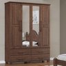 Guarda Roupa 4p 4g Espelho Madeira Maciça 168 Cm 2252 Cafe Milani Store - 2