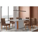 Ver imagem 1 de Conjunto: Mesa Sala Jantar Pietã¡ Curvo 180cm + 6 Cadeiras Dafne Madeira Naturale/off White -