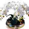 Arranjo Artificial 10 Hastes Orquídeas Silicone e Vaso - 1