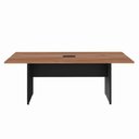 Ver imagem 4 de Mesa Reunião Retangular 200 cm X 90 cm Pés Painel para 8 Pessoas com 1 Caixa de Tomadas F5 Office