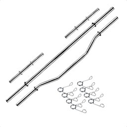 Kit Fitness de Barras Tubo Oca de 40cm - Barra W e Barra de 1,60m com Presilhas - 1