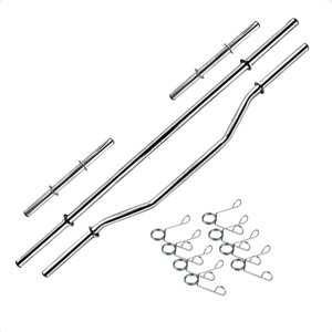 Kit Fitness de Barras Tubo Oca de 40cm - Barra W e Barra de 1,60m com Presilhas