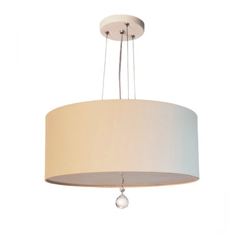 Lustre Pendente Com Cristal Cúpula Crú 30x15 2E27