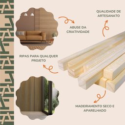 40 Ripas P/ Artesanato Repac Madeiras Pinus 40x1,5x1,5cm - 6
