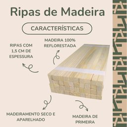 40 Ripas P/ Artesanato Repac Madeiras Pinus 40x1,5x1,5cm - 3